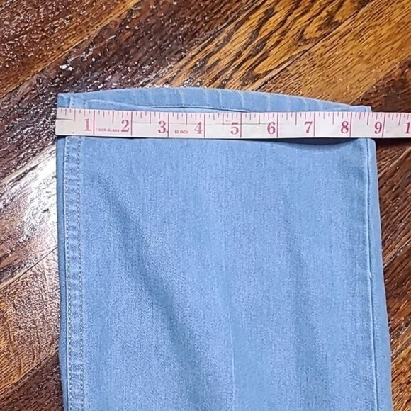 Vintage 70's Retro Lightwash Wide Leg High Rise Jeans Unisex 34" Waist - Picture 13 of 15